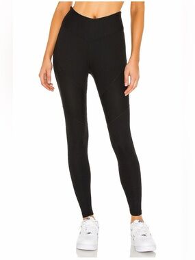 Year of Ours Black Ribbed High-Waist Leggings
